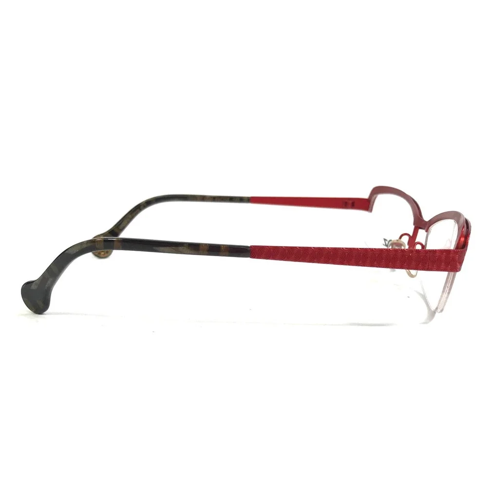 BOZ Eyeglasses Frames VIOLET 3030 Red Spiral Pattern Shiny Half Rim 53-17-140